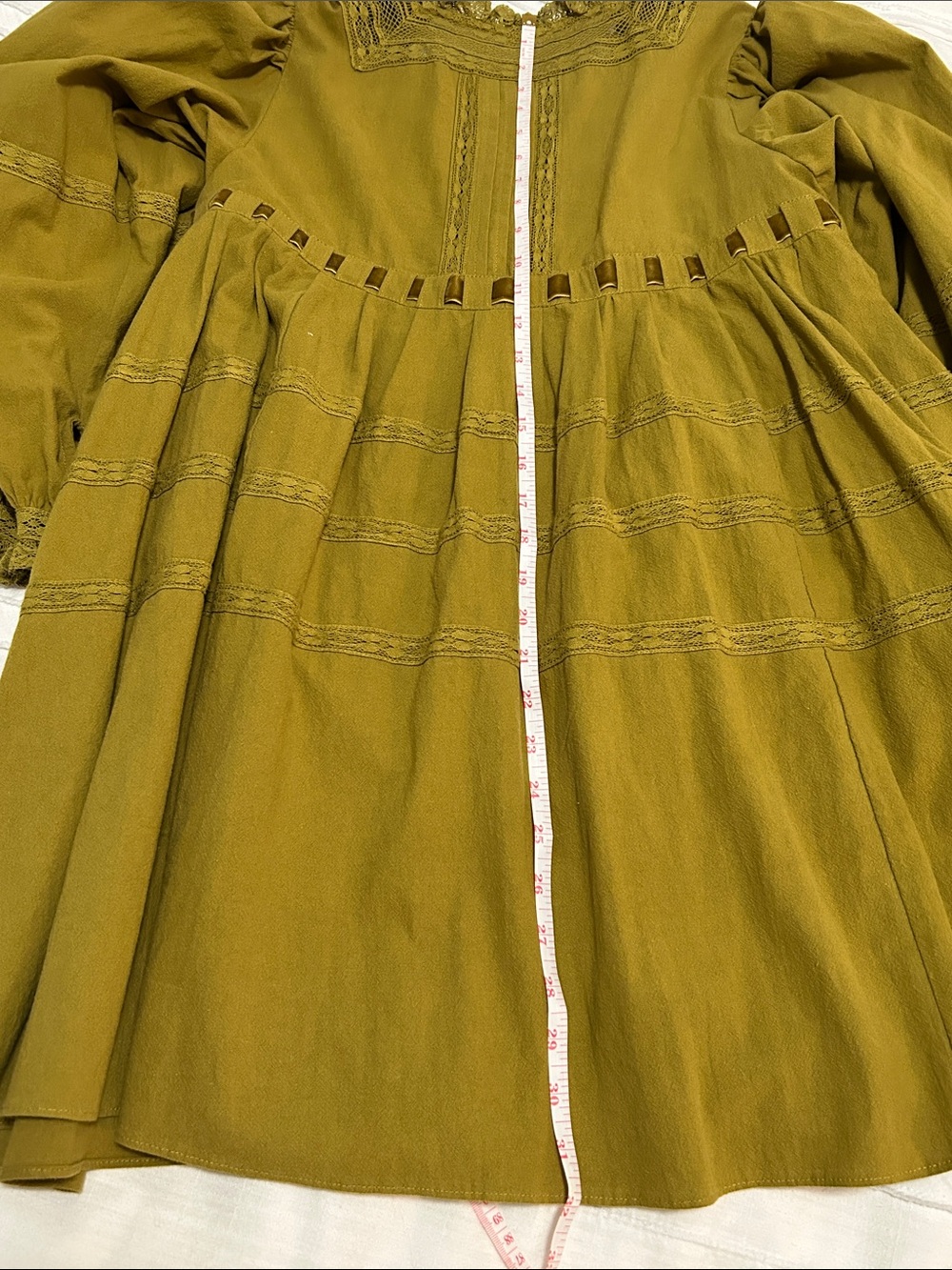Free People Olive Green Long Sleeve Mini Dress - Picture 6 of 10